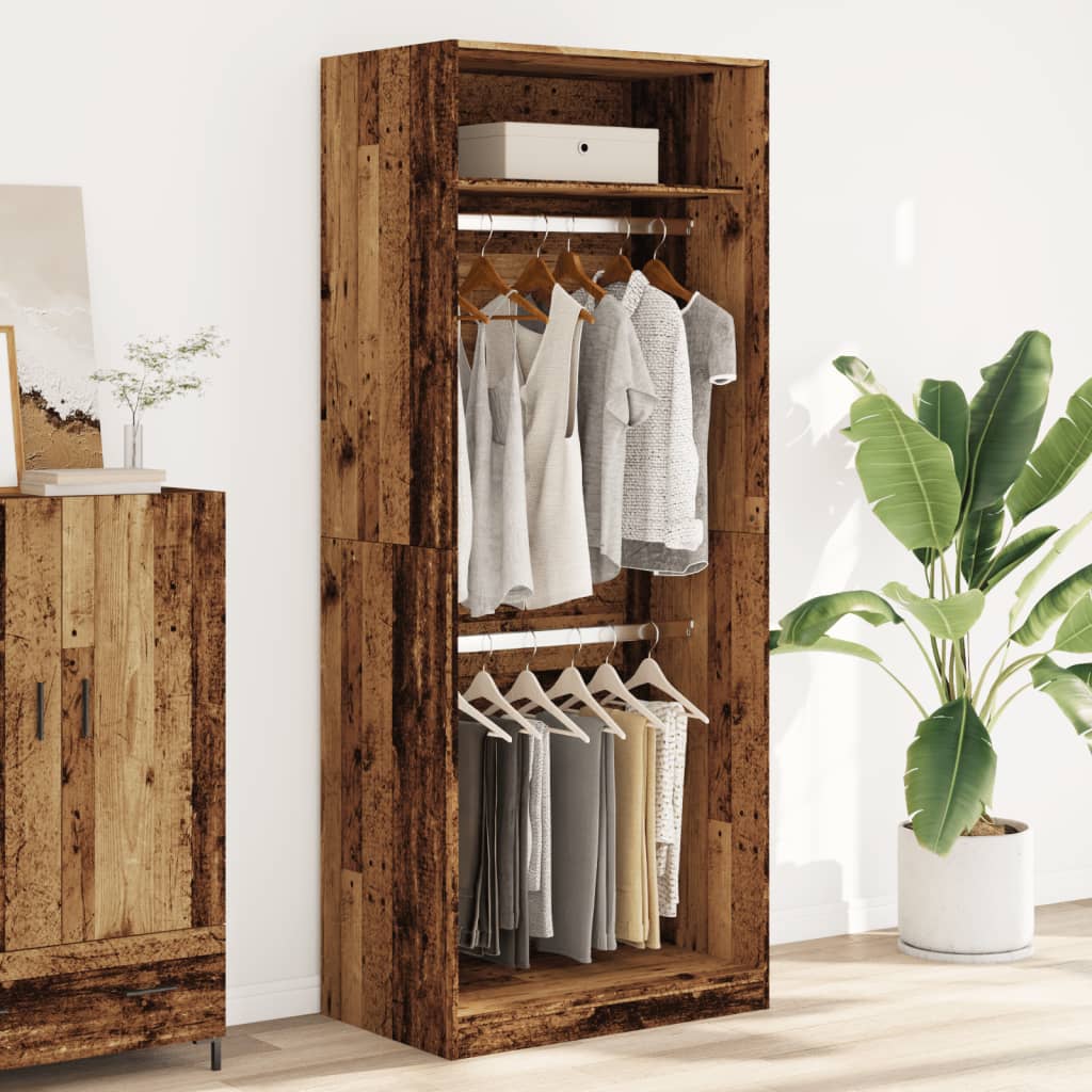Kledingkast 80x50x200 cm bewerkt hout oud hout is nu te koop bij PeponiXL, paradijselijk wonen!