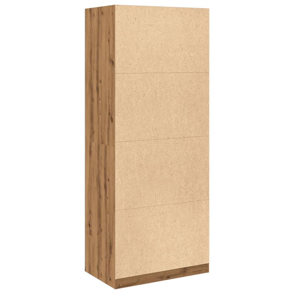 Kledingkast 80x50x200 cm bewerkt hout artisanaal eikenkleur is nu te koop bij PeponiXL, paradijselijk wonen!
