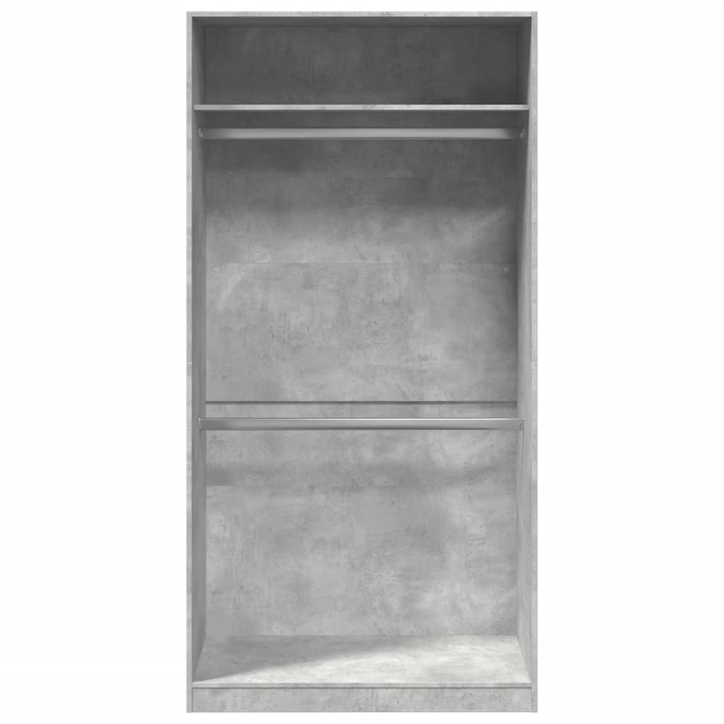 Kledingkast 100x50x200 cm bewerkt hout betongrijs is nu te koop bij PeponiXL, paradijselijk wonen!