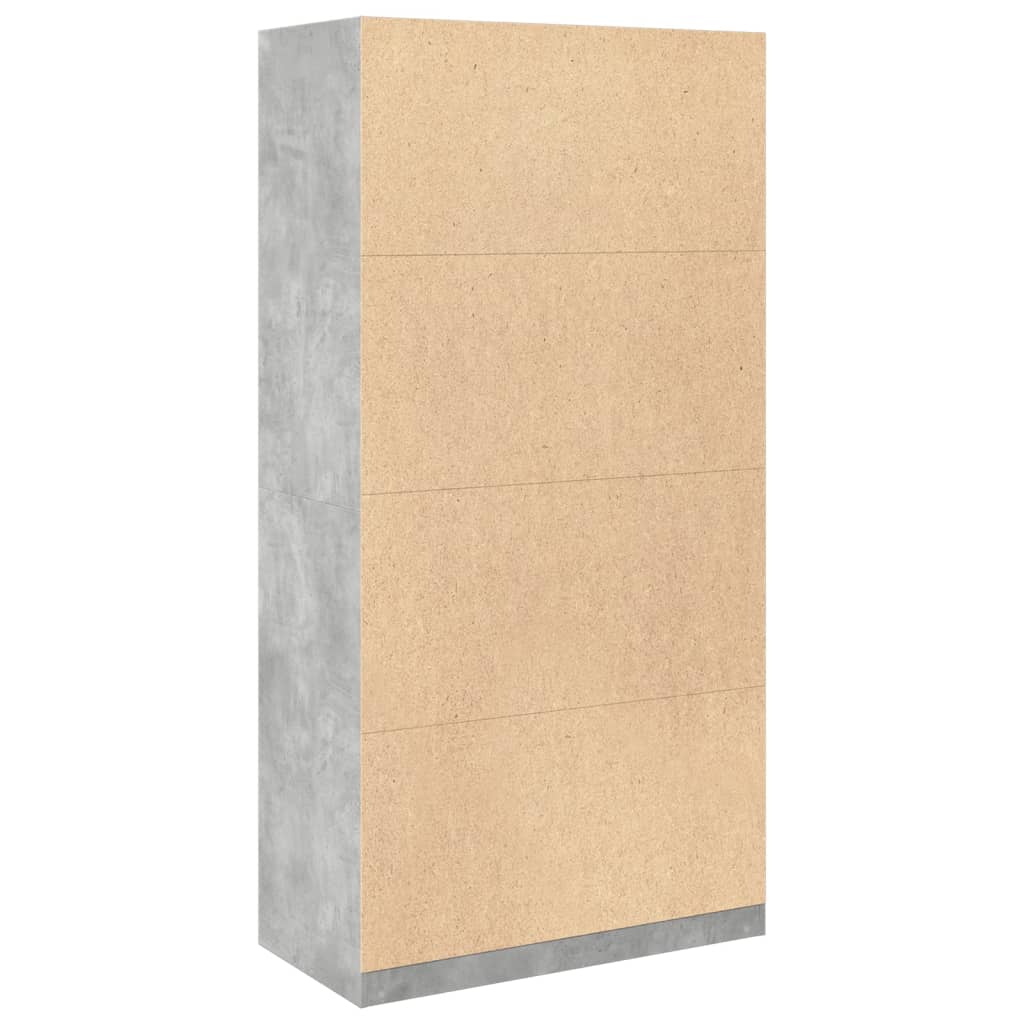 Kledingkast 100x50x200 cm bewerkt hout betongrijs is nu te koop bij PeponiXL, paradijselijk wonen!