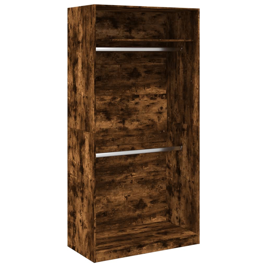 Kledingkast 100x50x200 cm bewerkt hout gerookt eikenkleurig is nu te koop bij PeponiXL, paradijselijk wonen!