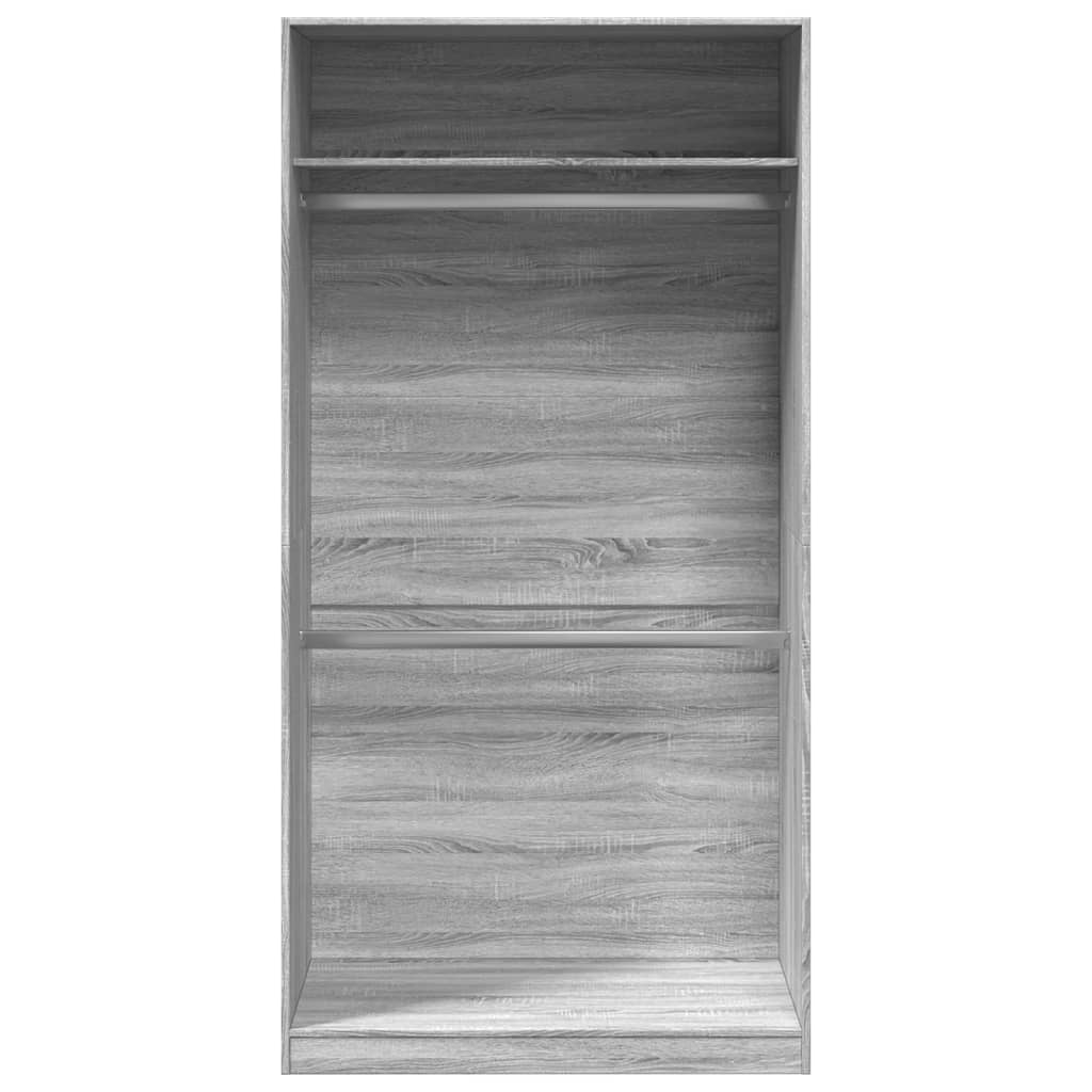 Kledingkast 100x50x200 cm bewerkt hout grijs sonoma eikenkleur is nu te koop bij PeponiXL, paradijselijk wonen!