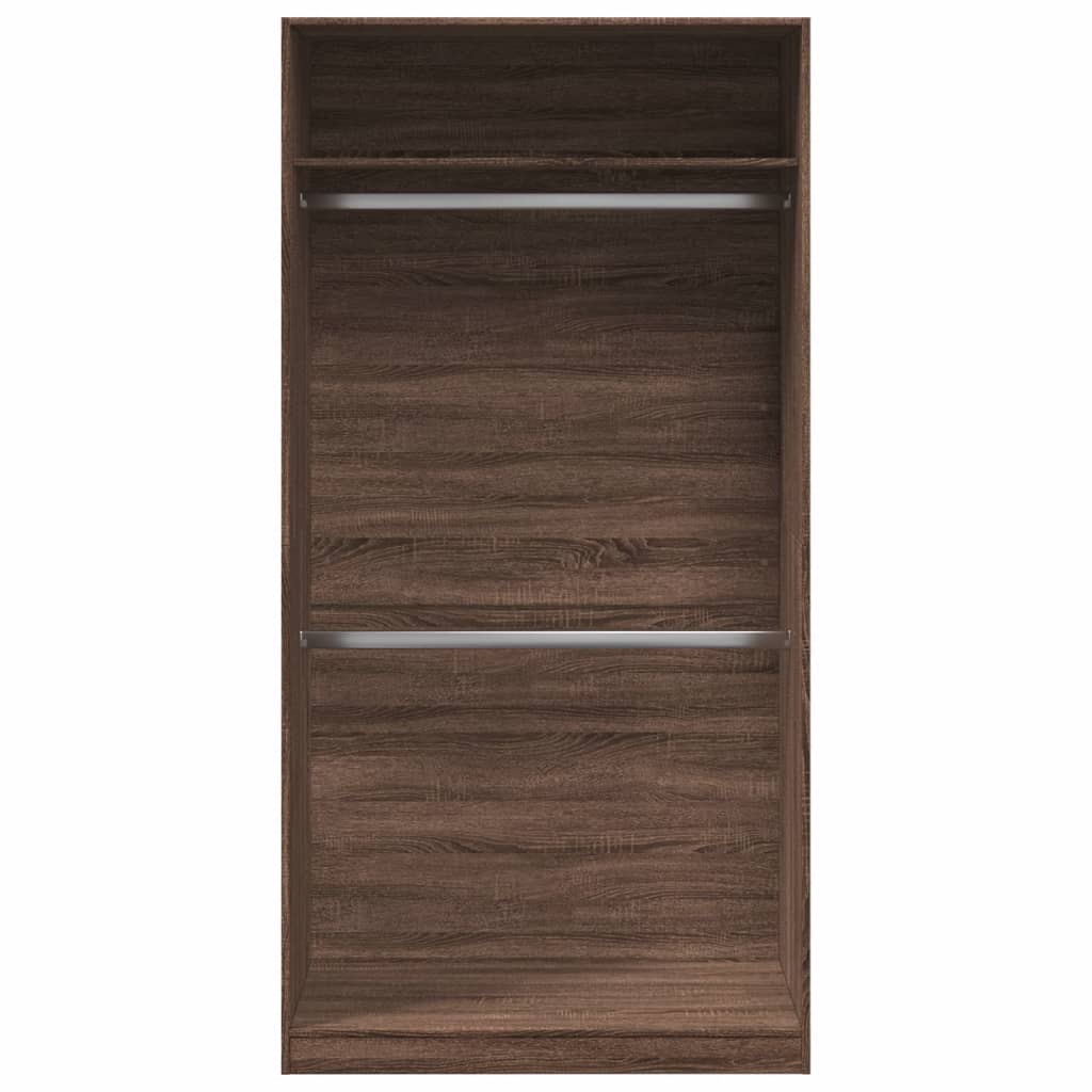 Kledingkast 100x50x200 cm bewerkt hout bruin eikenkleur is nu te koop bij PeponiXL, paradijselijk wonen!