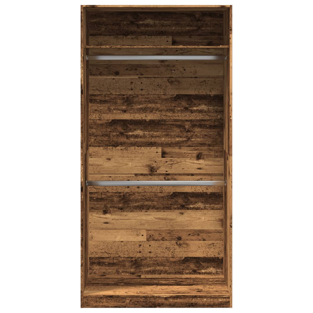 Kledingkast 100x50x200 cm bewerkt hout oud hout is nu te koop bij PeponiXL, paradijselijk wonen!