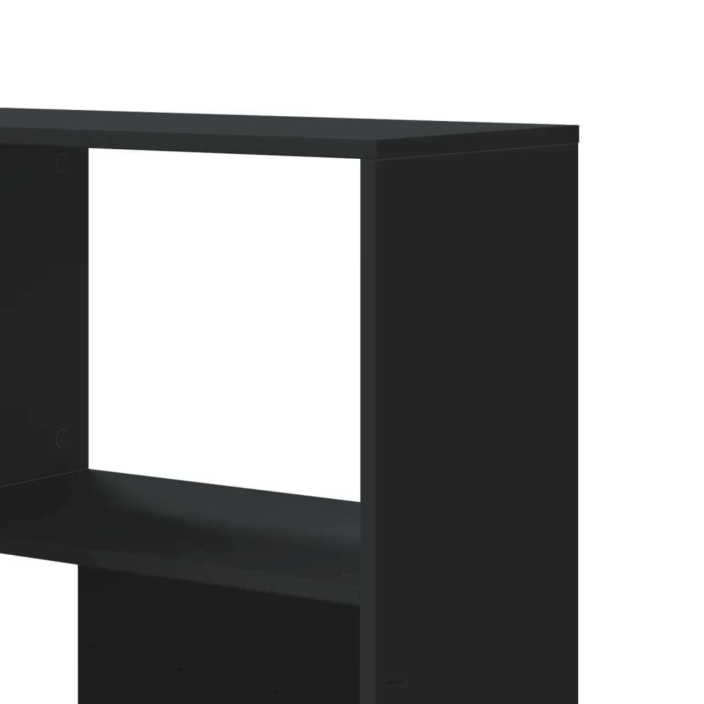 Boekenkast 4-laags hoek 85x85x140 cm bewerkt hout zwart is nu te koop bij PeponiXL, paradijselijk wonen!