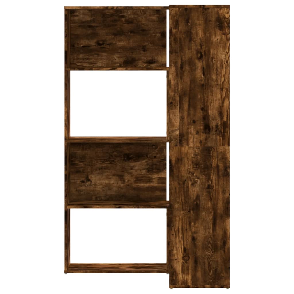 Boekenkast 4-laags hoek 85x85x140 cm bewerkt hout gerookt eiken is nu te koop bij PeponiXL, paradijselijk wonen!