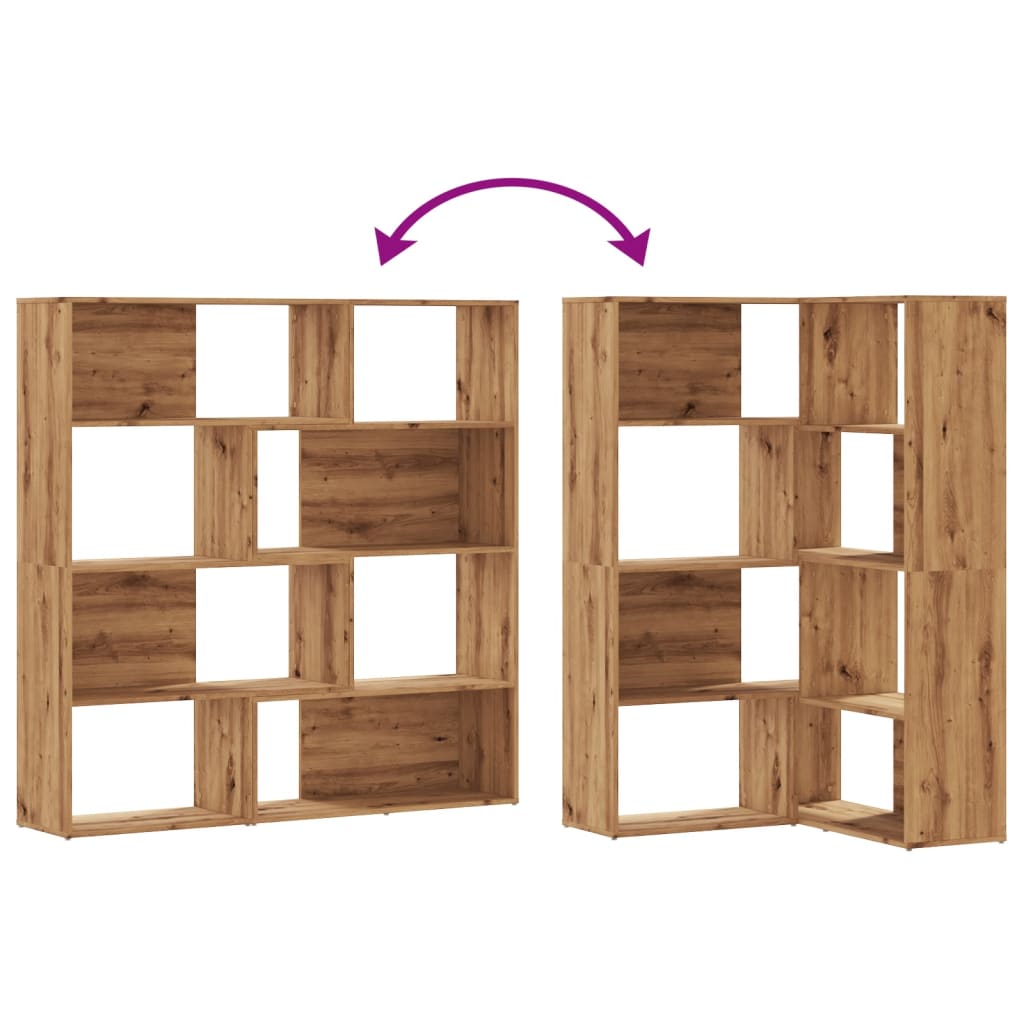 Boekenkast 4-laags hoek 85x85x140 cm hout artisanaal eikenkleur is nu te koop bij PeponiXL, paradijselijk wonen!