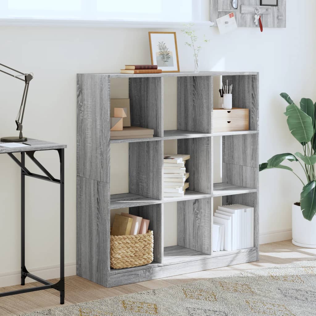Boekenkast 102x32x108 cm bewerkt hout grijs sonoma eikenkleurig is nu te koop bij PeponiXL, paradijselijk wonen!