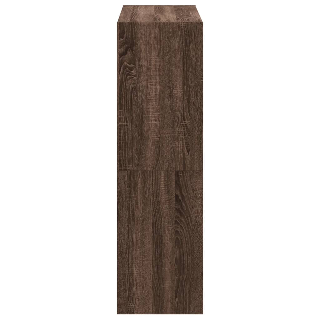 Boekenkast 102x32x108 cm bewerkt hout bruin eikenkleurig is nu te koop bij PeponiXL, paradijselijk wonen!