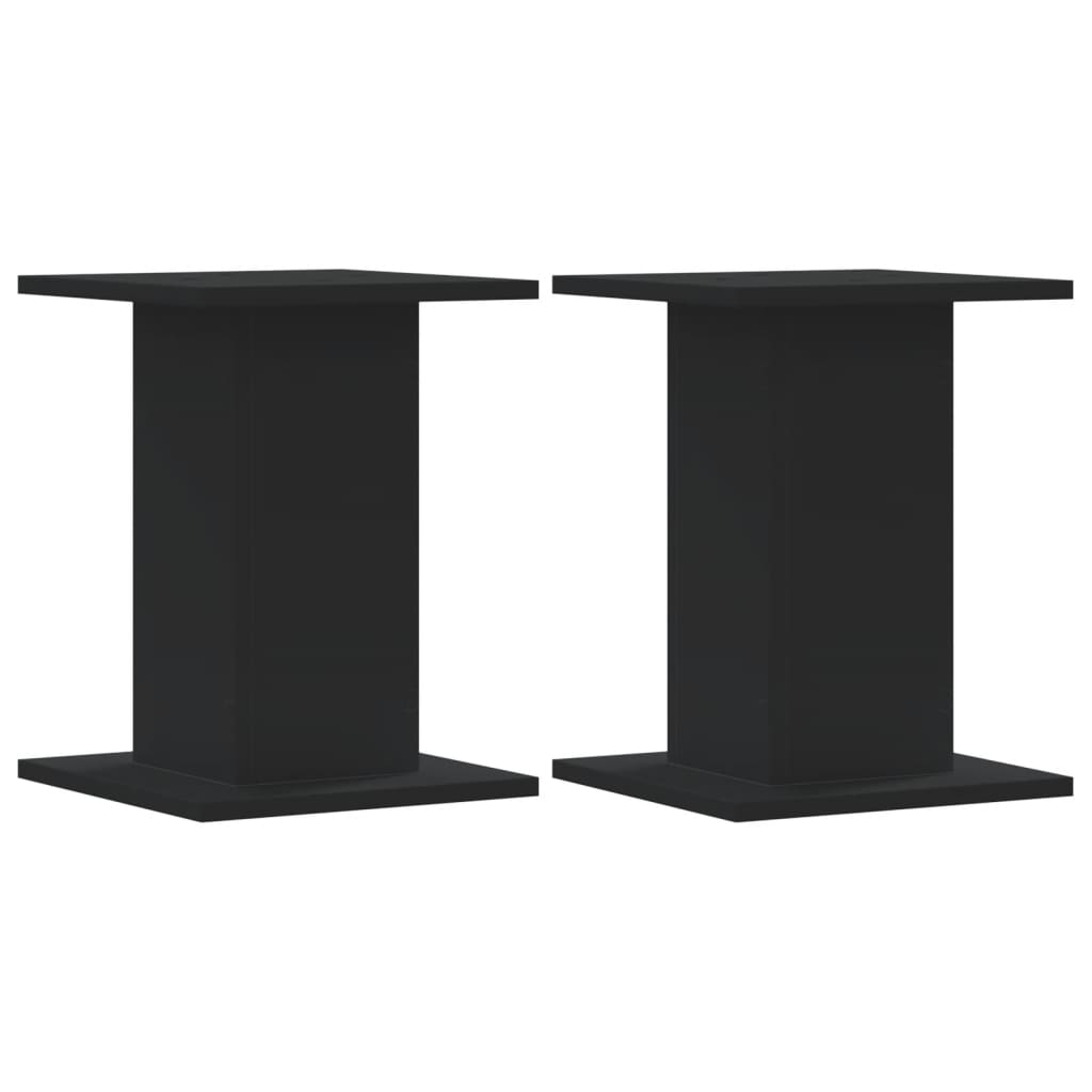 Plantenstandaards 2 st 30x30x40 cm bewerkt hout zwart