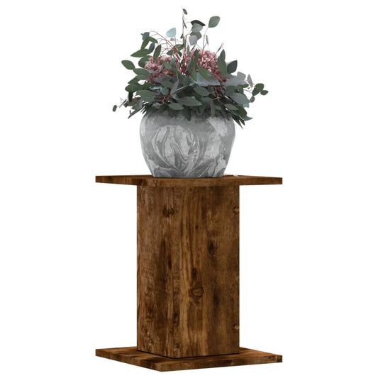 Plantenstandaards 2 st 30x30x40 cm bewerkt hout gerookt eiken is nu te koop bij PeponiXL, paradijselijk wonen!