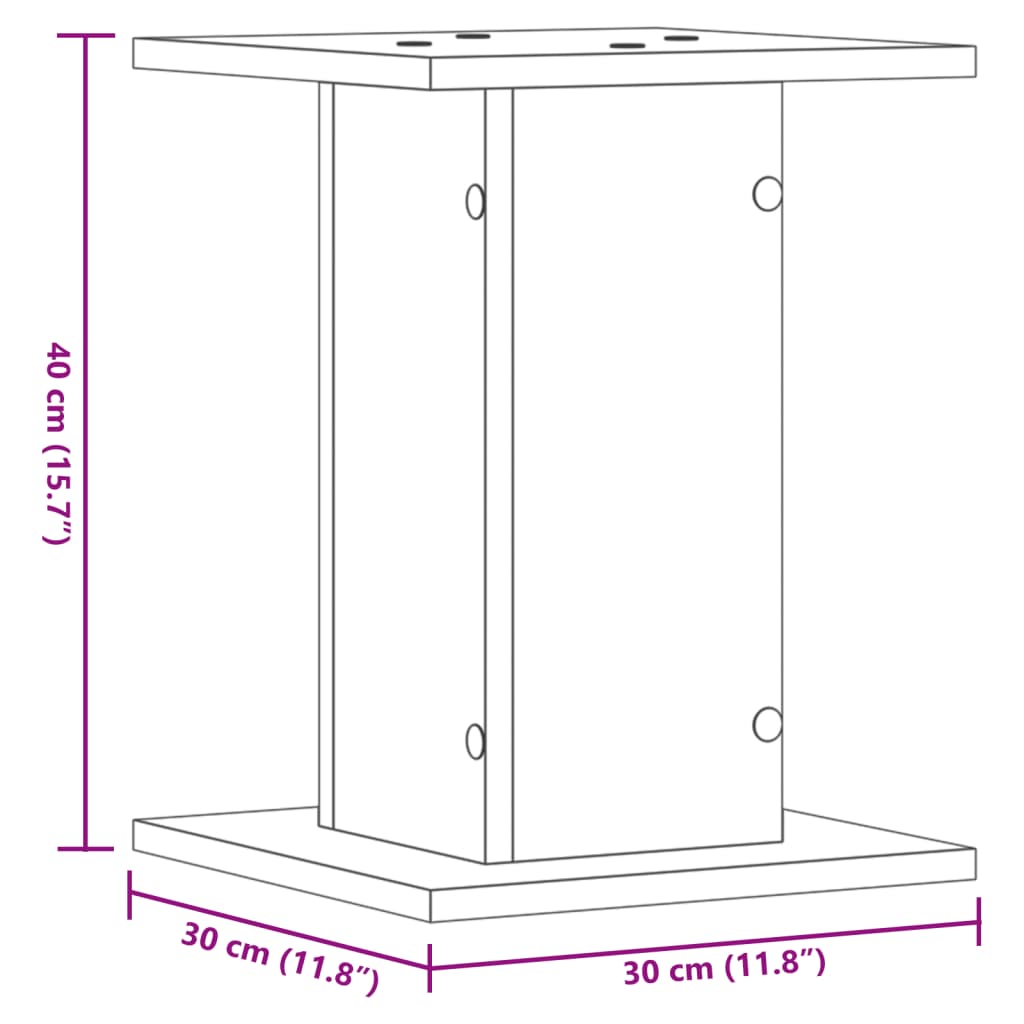 Plantenstandaards 2 st 30x30x40 cm bewerkt hout grijs sonoma is nu te koop bij PeponiXL, paradijselijk wonen!