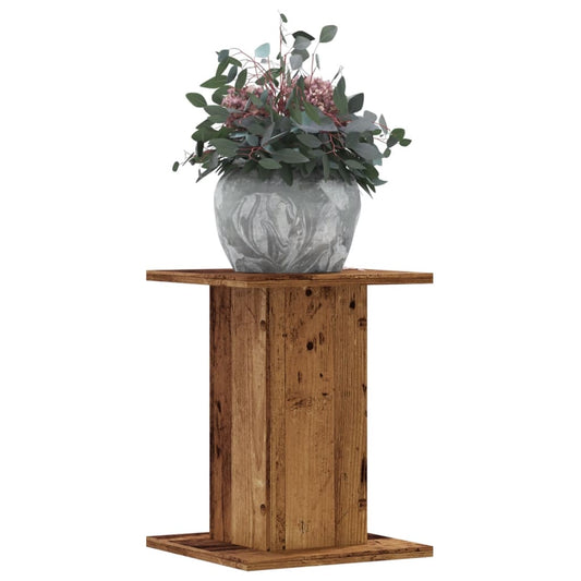Plantenstandaards 2 st 30x30x40 cm bewerkt hout oud houtkleurig is nu te koop bij PeponiXL, paradijselijk wonen!