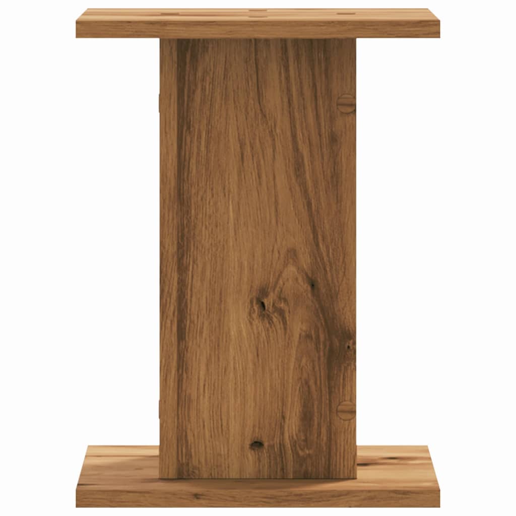 Plantenstandaards 2 st 30x30x40 cm hout artisanaal eiken