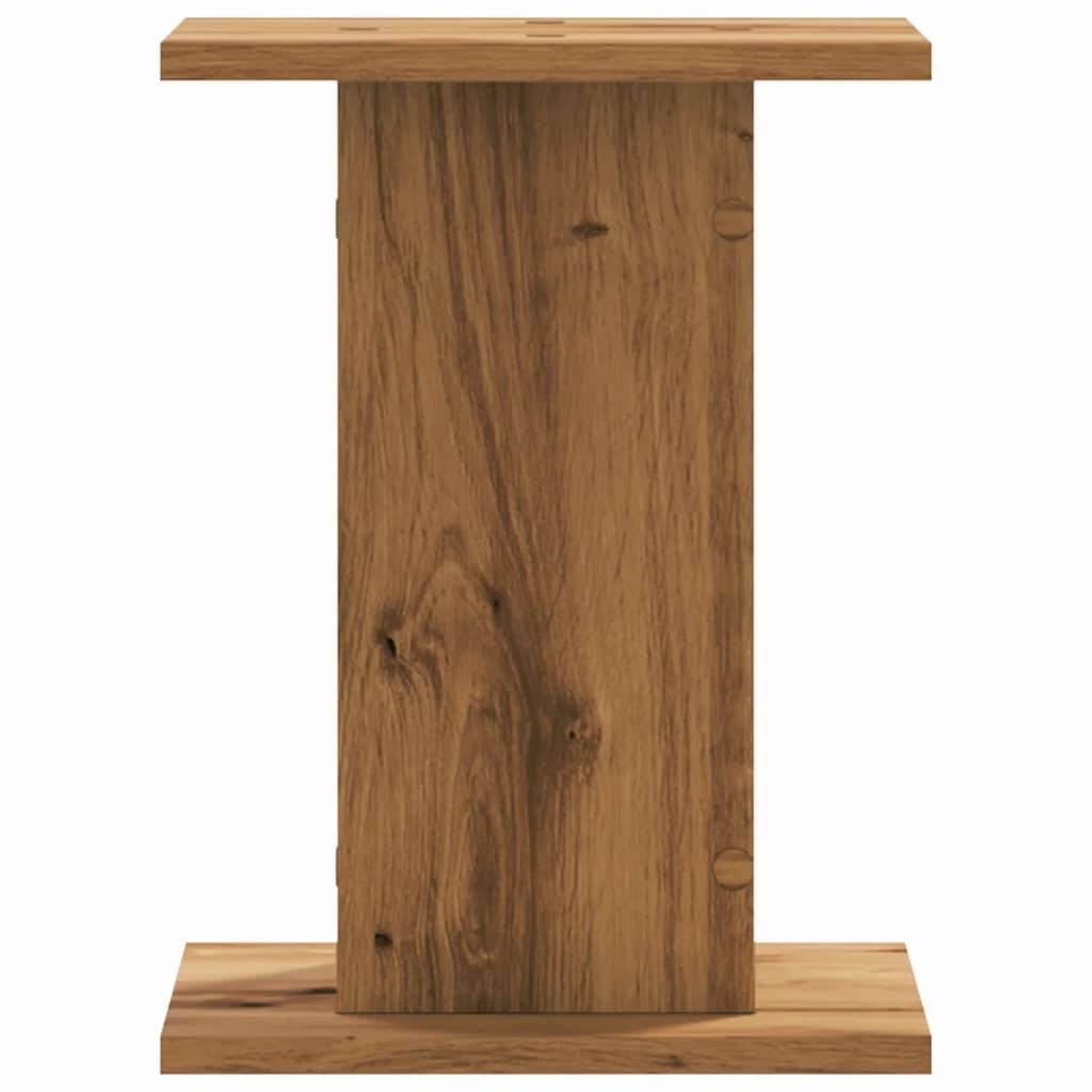 Plantenstandaards 2 st 30x30x40 cm hout artisanaal eiken