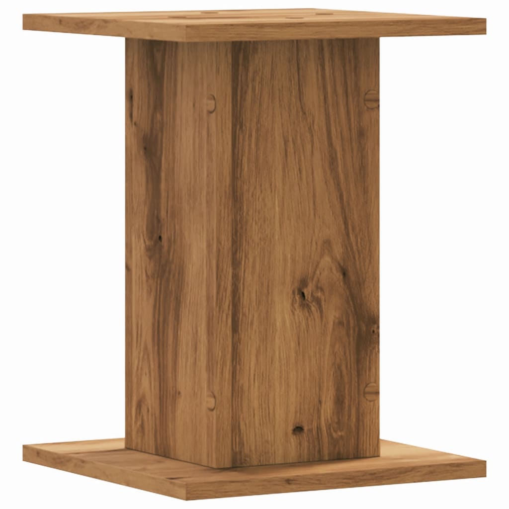 Plantenstandaards 2 st 30x30x40 cm hout artisanaal eiken
