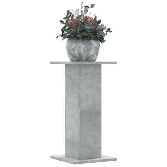 Plantenstandaards 2 st 30x30x60 cm bewerkt hout betongrijs is nu te koop bij PeponiXL, paradijselijk wonen!
