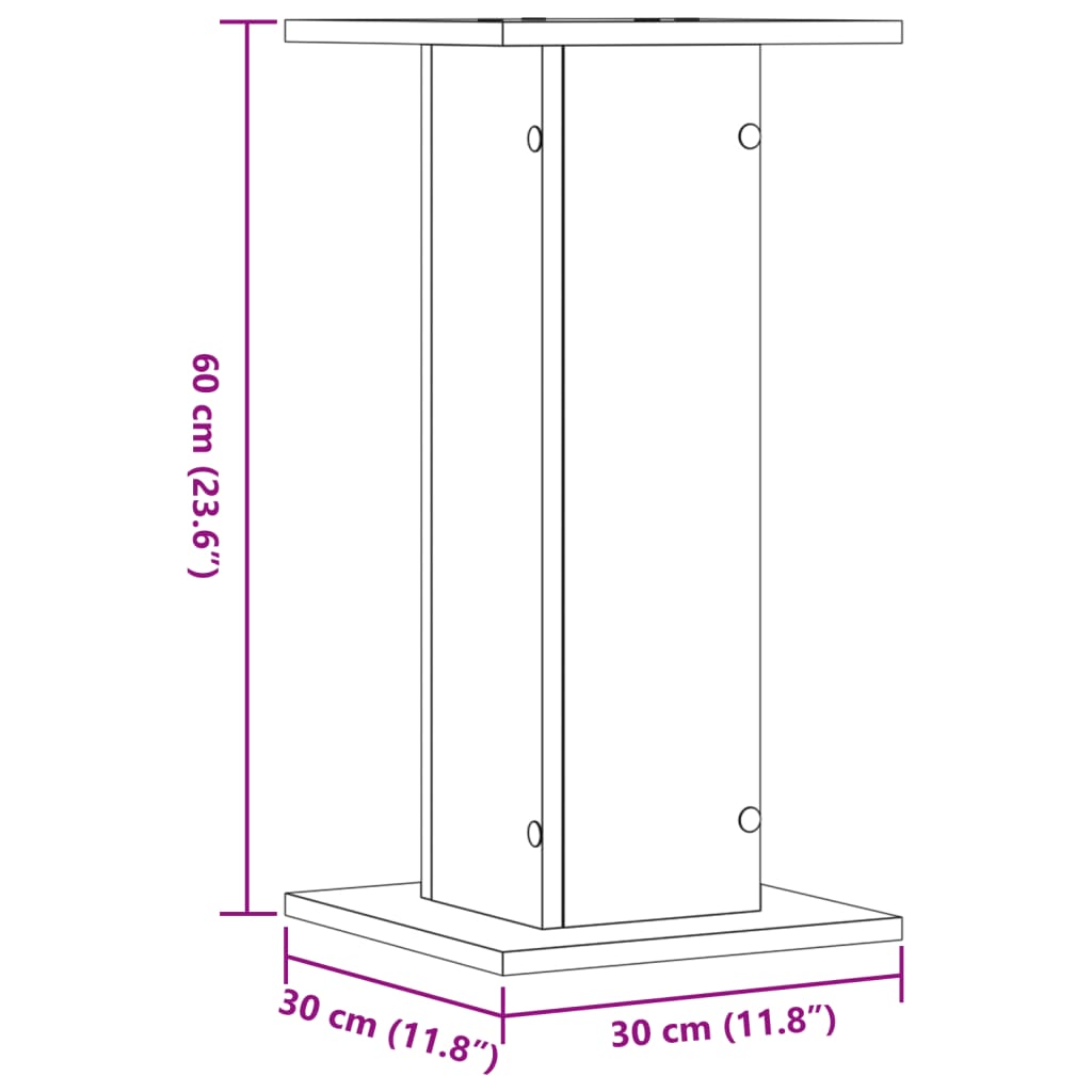 Plantenstandaards 2 st 30x30x60 cm bewerkt hout gerookt eiken is nu te koop bij PeponiXL, paradijselijk wonen!