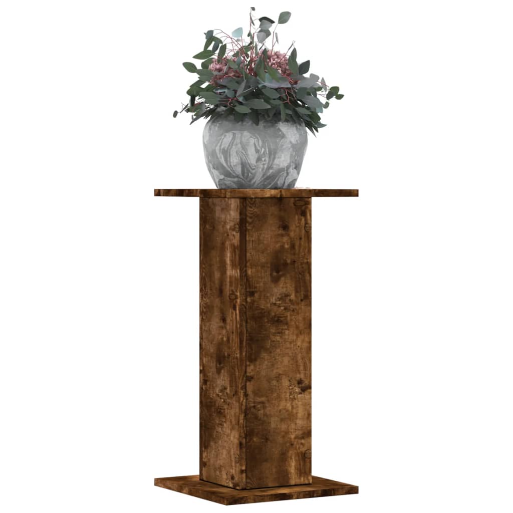 Plantenstandaards 2 st 30x30x60 cm bewerkt hout gerookt eiken is nu te koop bij PeponiXL, paradijselijk wonen!