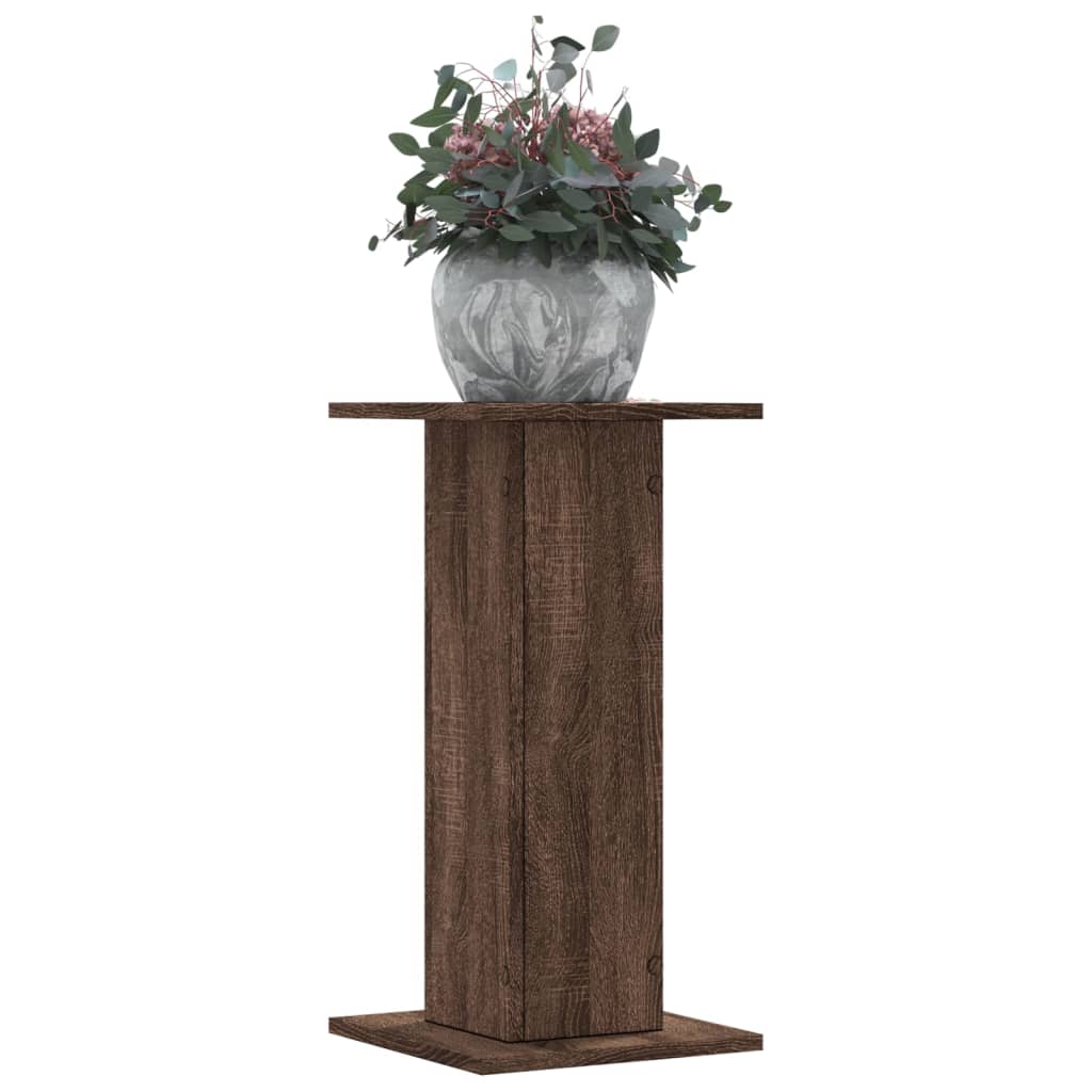 Plantenstandaards 2 st 30x30x60 cm bewerkt hout bruin eiken is nu te koop bij PeponiXL, paradijselijk wonen!