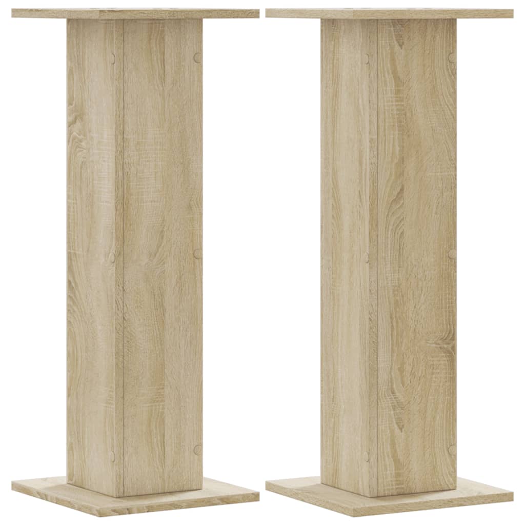 Plantenstandaards 2 st 30x30x80 cm bewerkt hout sonoma eiken is nu te koop bij PeponiXL, paradijselijk wonen!