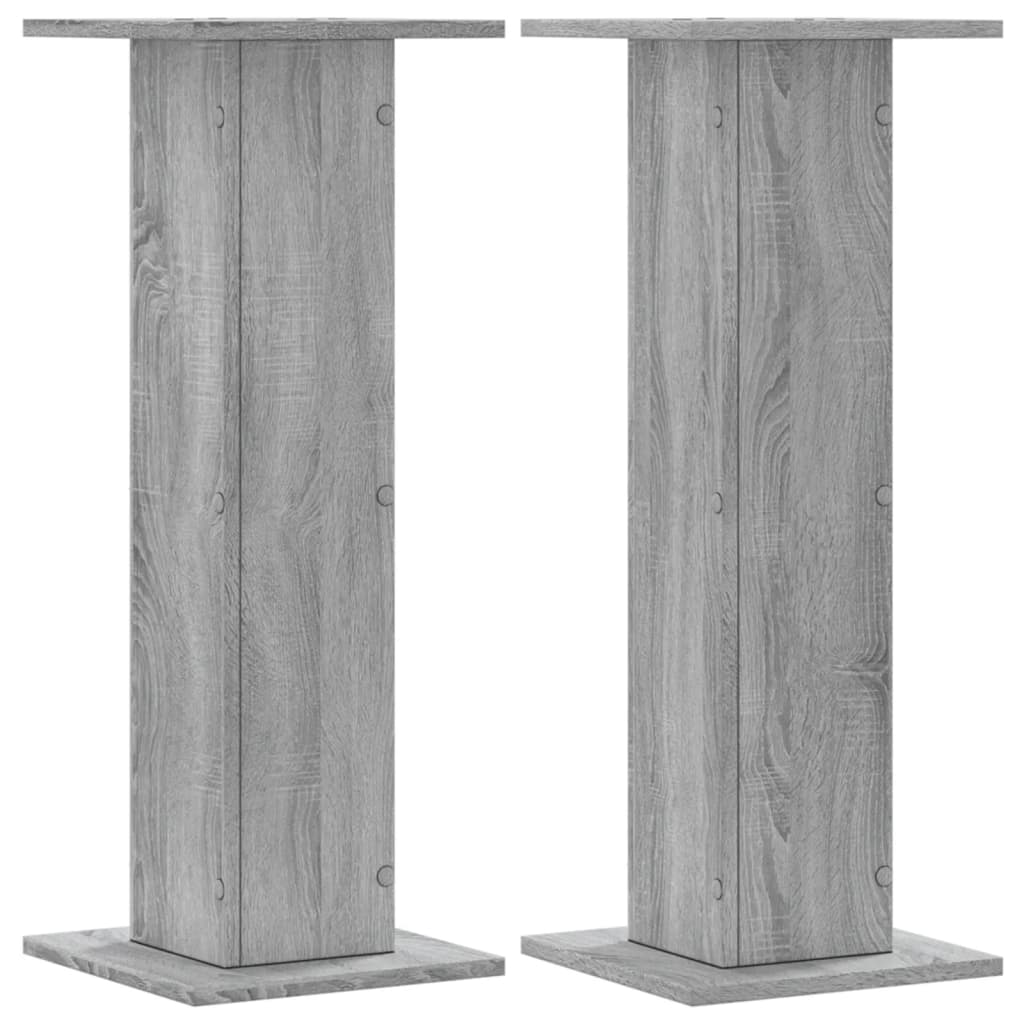 Plantenstandaards 2 st 30x30x80 cm bewerkt hout grijs sonoma is nu te koop bij PeponiXL, paradijselijk wonen!