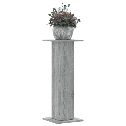 Plantenstandaards 2 st 30x30x80 cm bewerkt hout grijs sonoma is nu te koop bij PeponiXL, paradijselijk wonen!