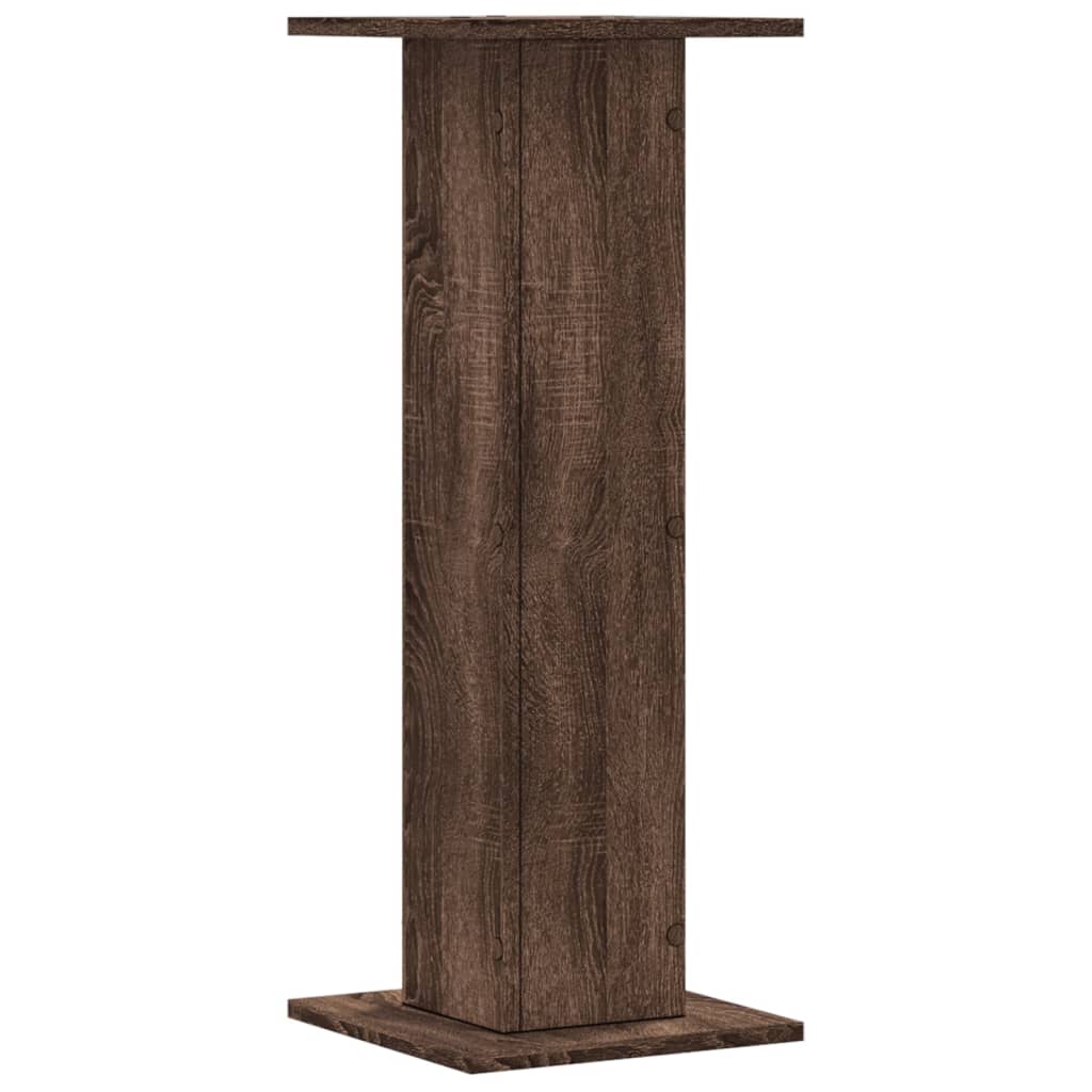 Plantenstandaards 2 st 30x30x80 cm bewerkt hout bruin eiken is nu te koop bij PeponiXL, paradijselijk wonen!