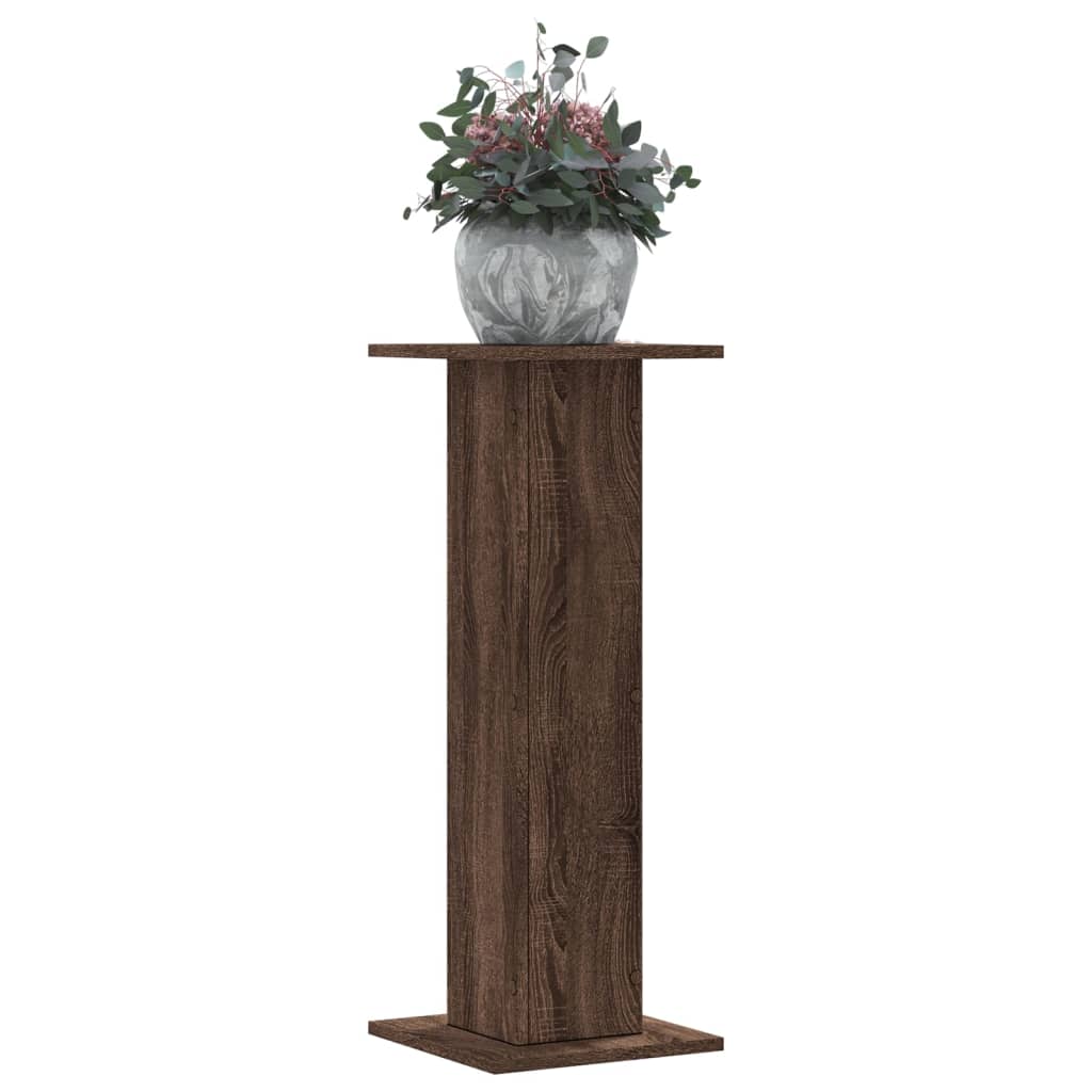 Plantenstandaards 2 st 30x30x80 cm bewerkt hout bruin eiken is nu te koop bij PeponiXL, paradijselijk wonen!