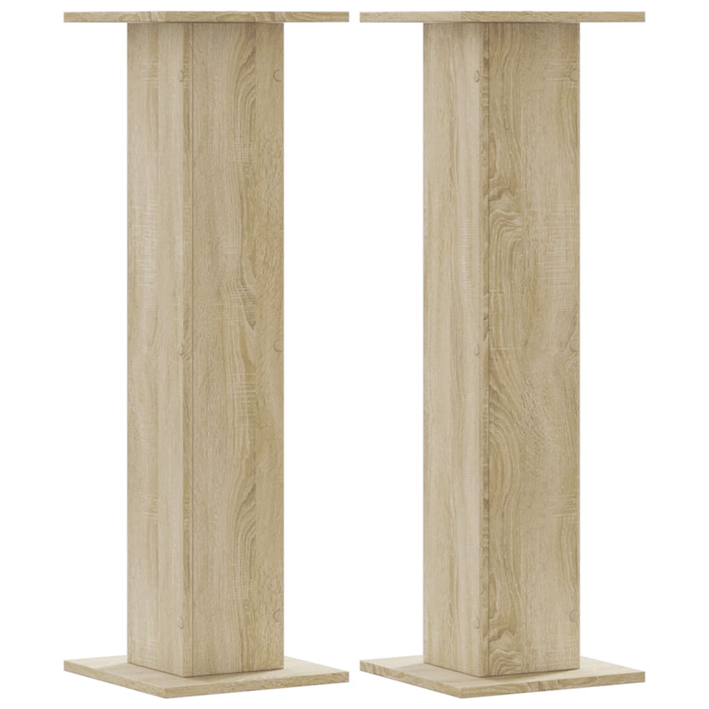 Plantenstandaards 2 st 30x30x95 cm bewerkt hout sonoma eiken is nu te koop bij PeponiXL, paradijselijk wonen!