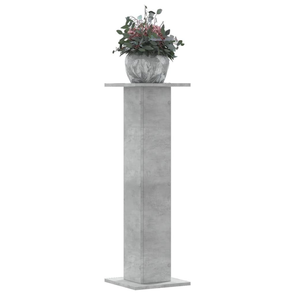 Plantenstandaards 2 st 30x30x95 cm bewerkt hout betongrijs is nu te koop bij PeponiXL, paradijselijk wonen!