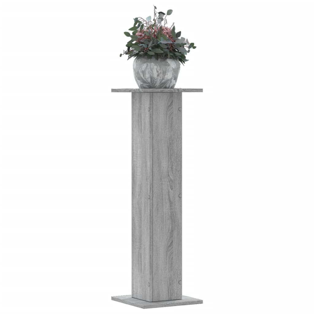 Plantenstandaards 2 st 30x30x95 cm bewerkt hout grijs sonoma is nu te koop bij PeponiXL, paradijselijk wonen!