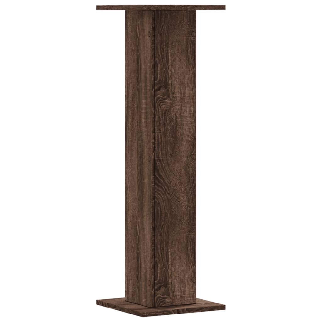 Plantenstandaards 2 st 30x30x95 cm bewerkt hout bruin eiken is nu te koop bij PeponiXL, paradijselijk wonen!