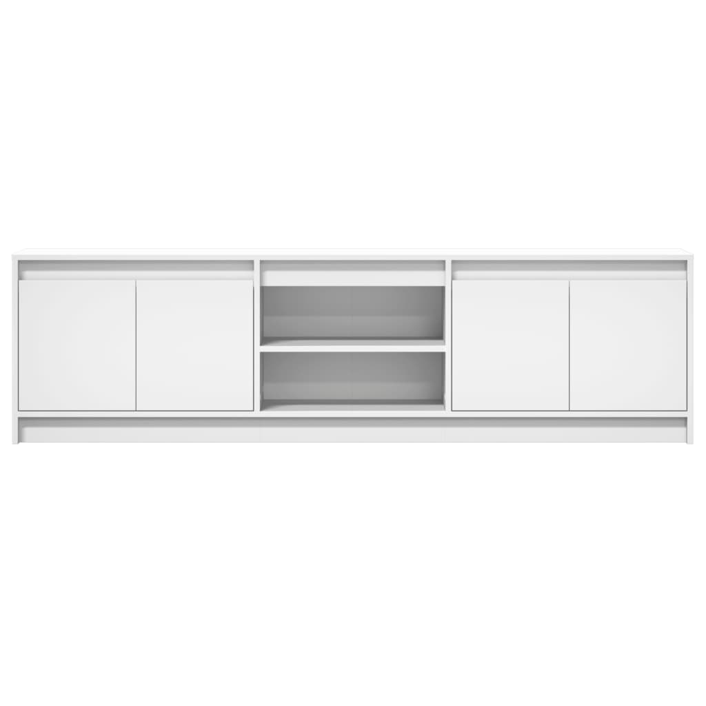 Tv-meubel met LED 180x34x50 cm bewerkt hout wit is nu te koop bij PeponiXL, paradijselijk wonen!