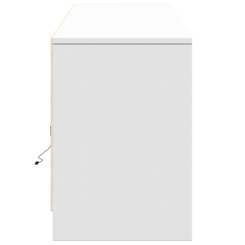 Tv-meubel met LED 180x34x50 cm bewerkt hout wit is nu te koop bij PeponiXL, paradijselijk wonen!