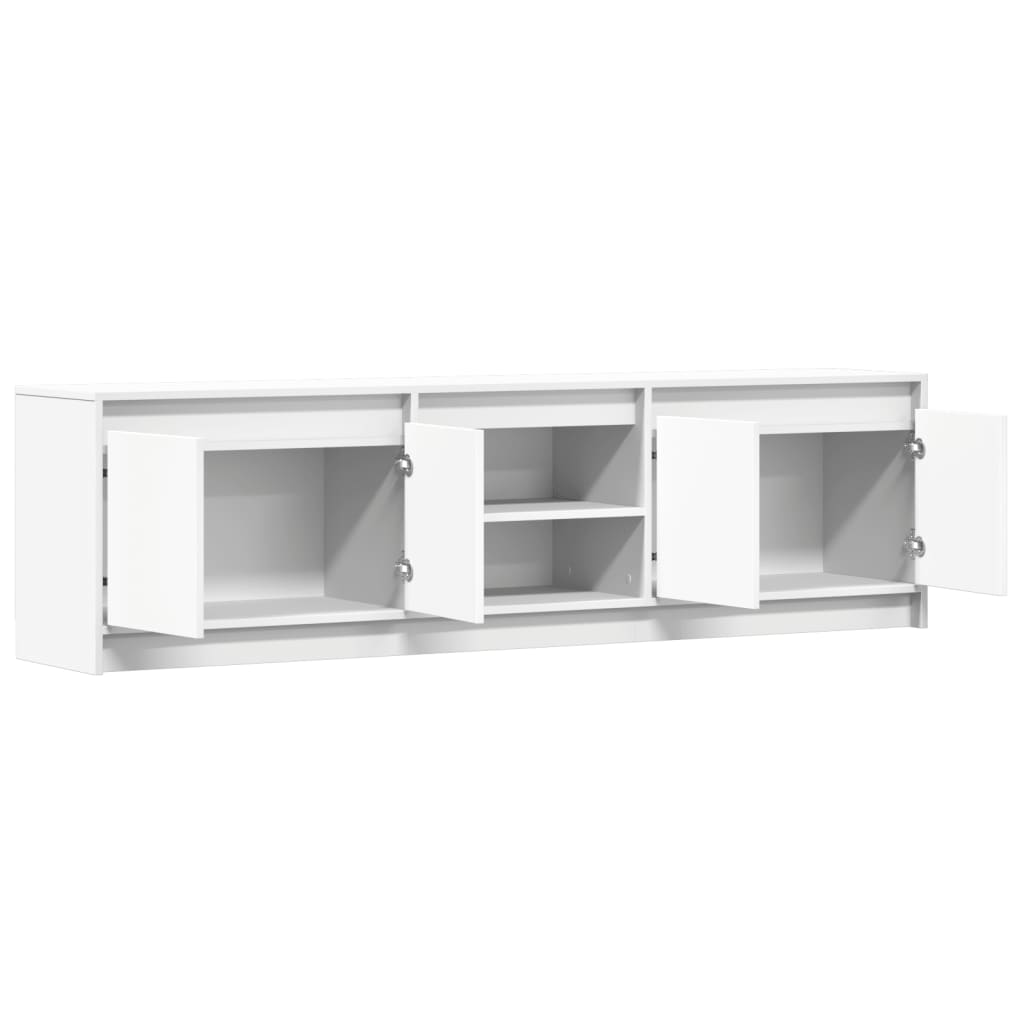 Tv-meubel met LED 180x34x50 cm bewerkt hout wit is nu te koop bij PeponiXL, paradijselijk wonen!