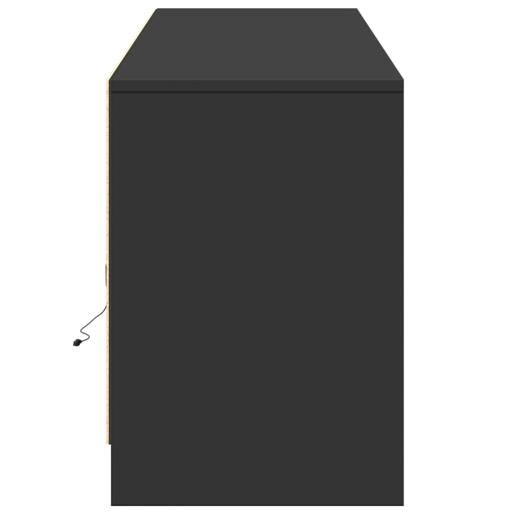 Tv-meubel met LED 180x34x50 cm bewerkt hout zwart is nu te koop bij PeponiXL, paradijselijk wonen!