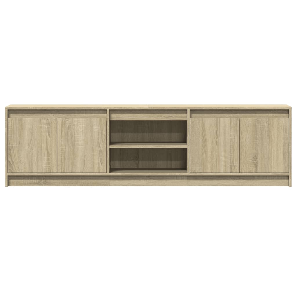 Tv-meubel met LED 180x34x50 cm bewerkt hout sonoma eikenkleurig is nu te koop bij PeponiXL, paradijselijk wonen!
