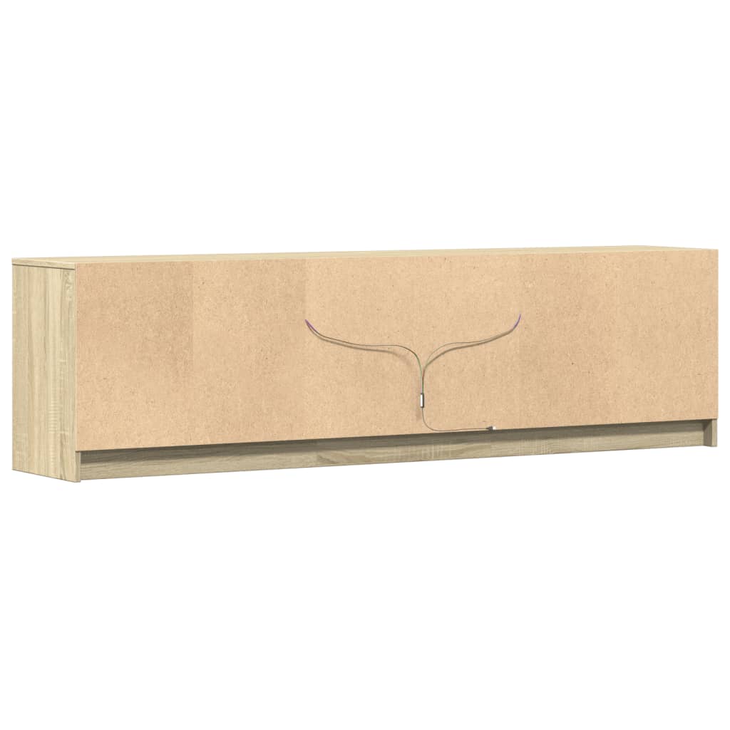 Tv-meubel met LED 180x34x50 cm bewerkt hout sonoma eikenkleurig is nu te koop bij PeponiXL, paradijselijk wonen!
