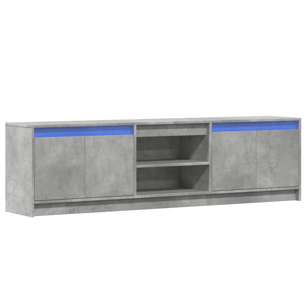 Tv-meubel met LED 180x34x50 cm bewerkt hout betongrijs is nu te koop bij PeponiXL, paradijselijk wonen!