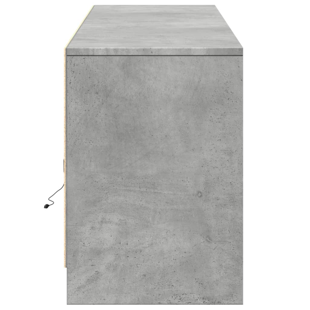 Tv-meubel met LED 180x34x50 cm bewerkt hout betongrijs is nu te koop bij PeponiXL, paradijselijk wonen!