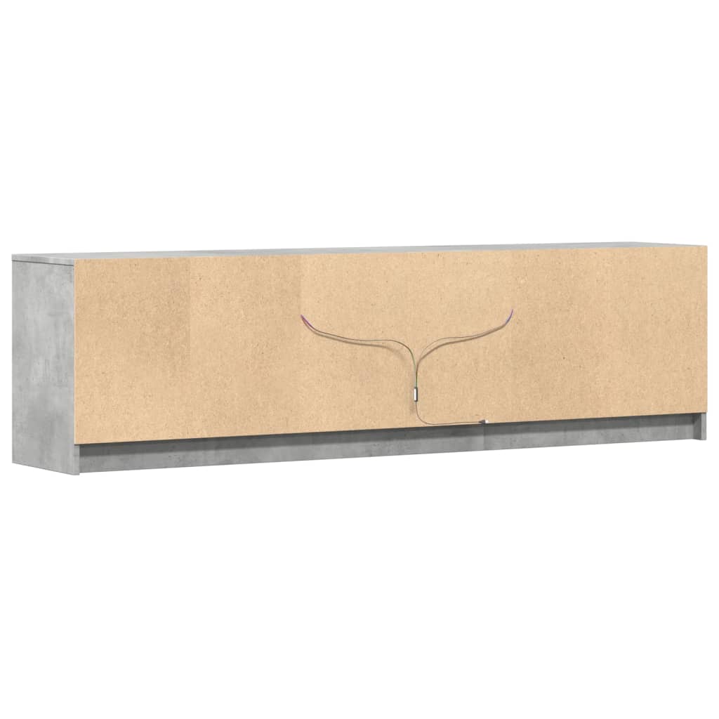 Tv-meubel met LED 180x34x50 cm bewerkt hout betongrijs is nu te koop bij PeponiXL, paradijselijk wonen!