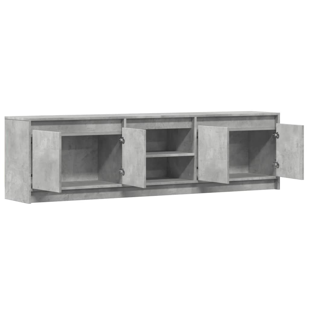 Tv-meubel met LED 180x34x50 cm bewerkt hout betongrijs is nu te koop bij PeponiXL, paradijselijk wonen!