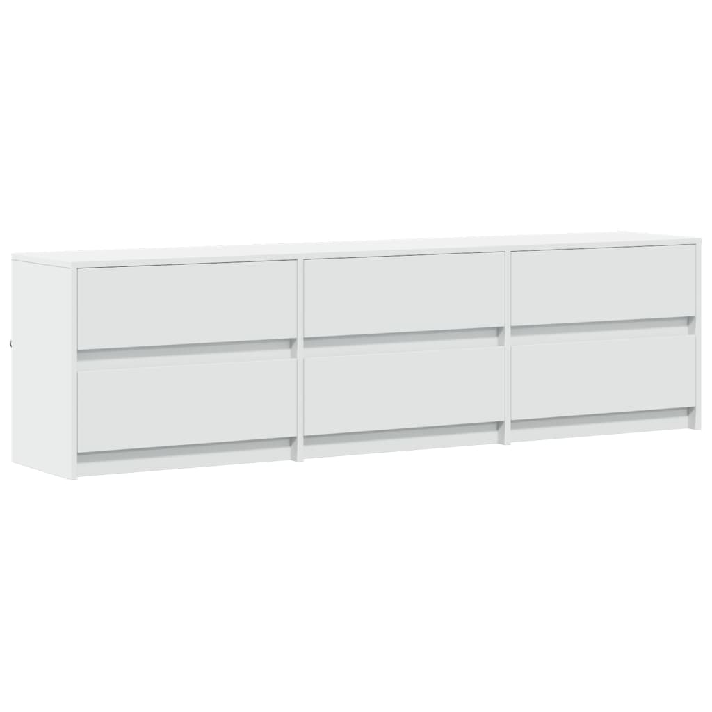 Tv-meubel met LED 180x34x50 cm bewerkt hout wit is nu te koop bij PeponiXL, paradijselijk wonen!