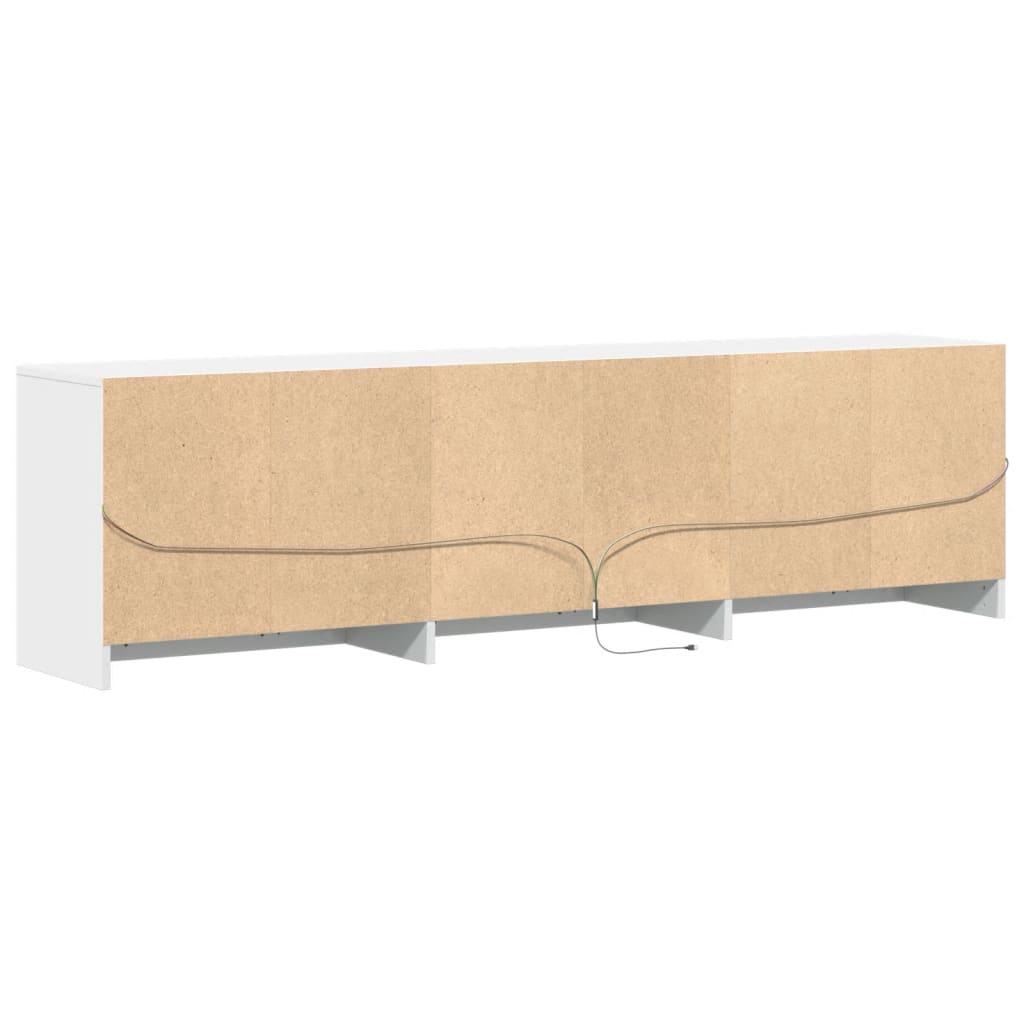 Tv-meubel met LED 180x34x50 cm bewerkt hout wit is nu te koop bij PeponiXL, paradijselijk wonen!