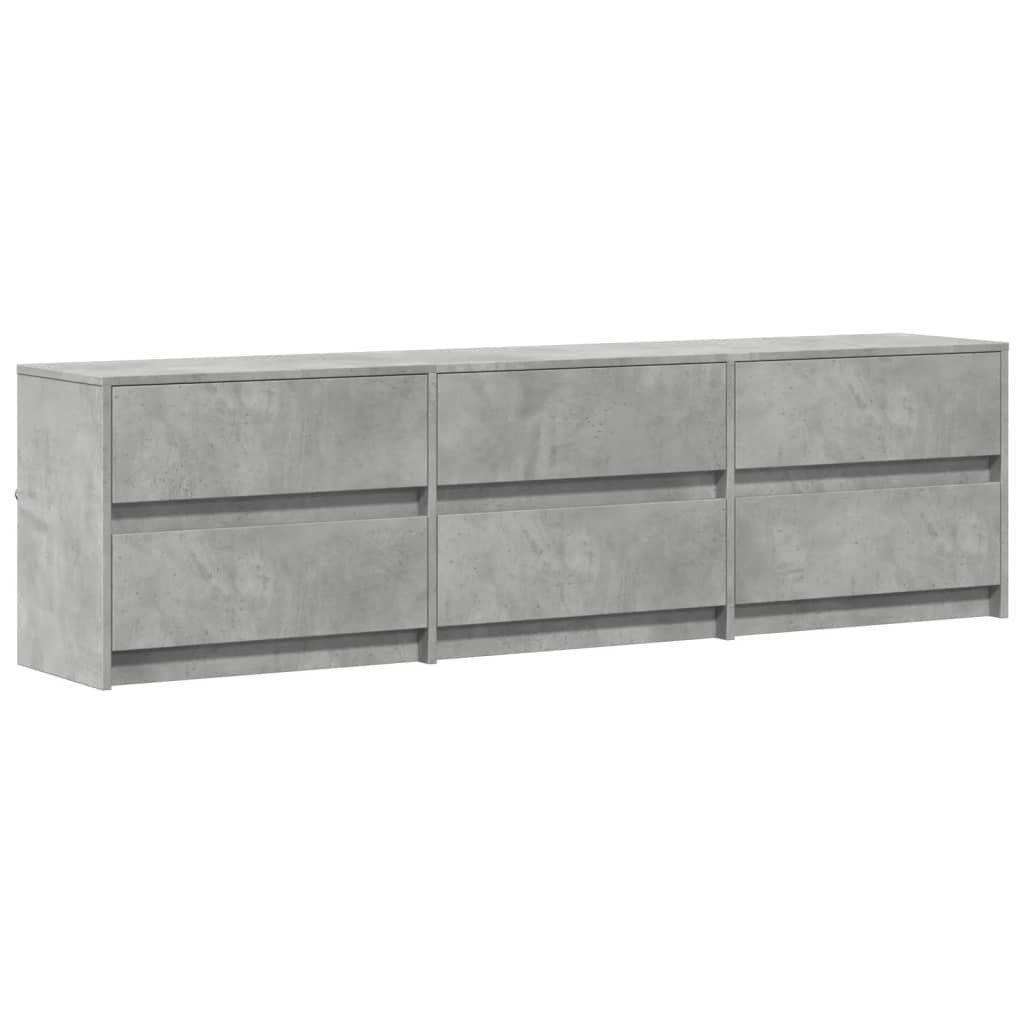 Tv-meubel met LED 180x34x50 cm bewerkt hout betongrijs is nu te koop bij PeponiXL, paradijselijk wonen!