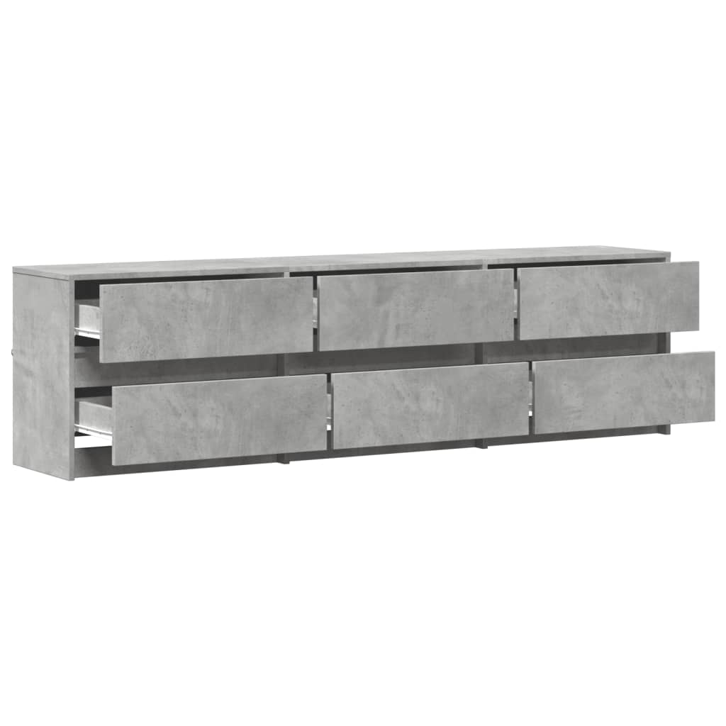 Tv-meubel met LED 180x34x50 cm bewerkt hout betongrijs is nu te koop bij PeponiXL, paradijselijk wonen!