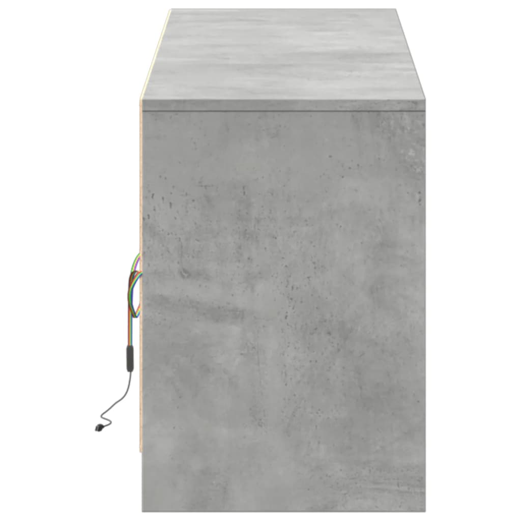 Tv-meubel met LED 180x34x50 cm bewerkt hout betongrijs is nu te koop bij PeponiXL, paradijselijk wonen!