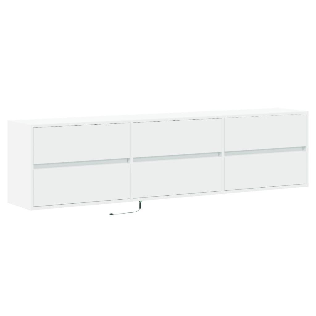 Tv-wandmeubel met LED-verlichting 180x31x45 cm wit is nu te koop bij PeponiXL, paradijselijk wonen!