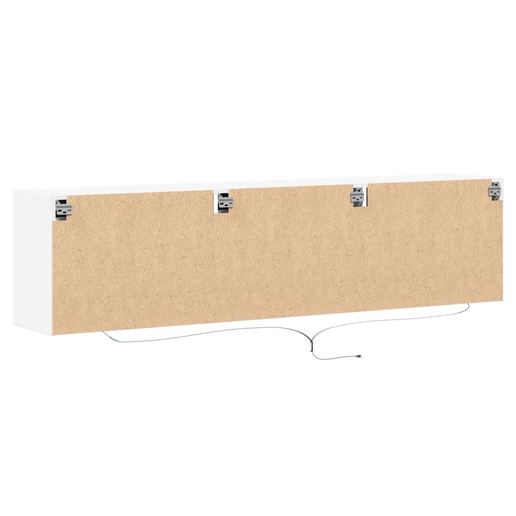 Tv-wandmeubel met LED-verlichting 180x31x45 cm wit is nu te koop bij PeponiXL, paradijselijk wonen!